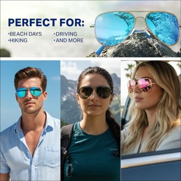 Metal Aviator Polarized Sunglasses with UV Protection main image 5